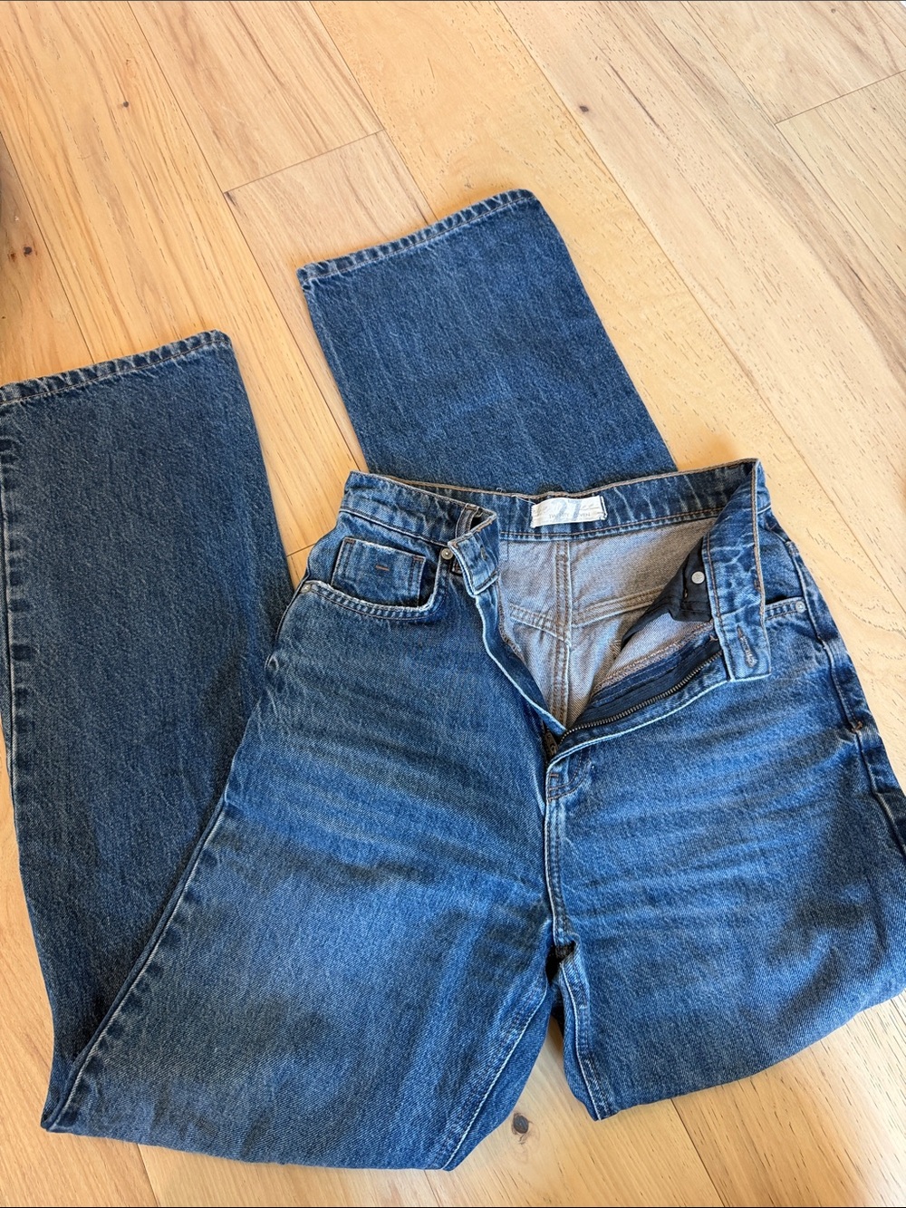 Free People Blue Wide Leg Flare Jeans